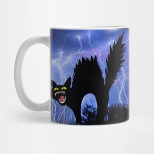 Cat Mom Crazy Cat Black Cat Lightning Night Mug